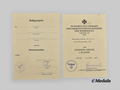 germany,_heer._a_mixed_lot_of_award_documents_and_correspondence_to_gefreiter_alfred_rühle,_tank_destruction_badge_recipient_e_medals__g51627_3