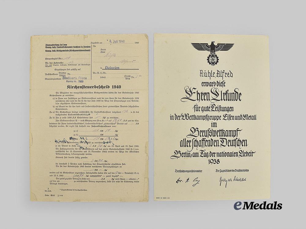 germany,_heer._a_mixed_lot_of_award_documents_and_correspondence_to_gefreiter_alfred_rühle,_tank_destruction_badge_recipient_e_medals__g51627_33
