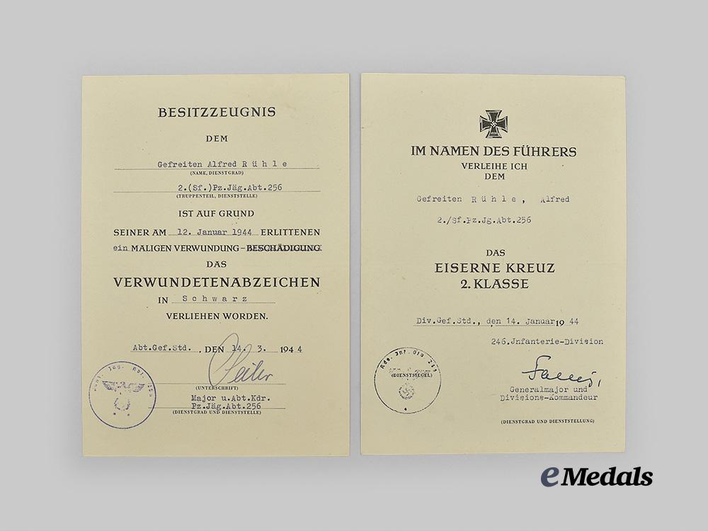 germany,_heer._a_mixed_lot_of_award_documents_and_correspondence_to_gefreiter_alfred_rühle,_tank_destruction_badge_recipient_e_medals__g51627_7
