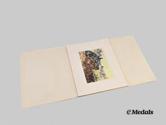 Germany, Wehrmacht. A Lot of Wartime Panzergrenadier Propaganda Illustrations, with Binder, by Walter Gotschke