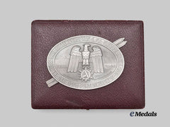 Germany, SA. A 1940 SA-Gruppe Hochland Ski Competition Merit Plaque, with Case, by Carl Poellath