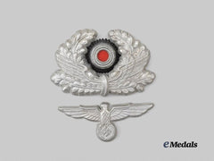 Germany, Third Reich. A Set of Bahnschutz Visor Cap Insignia