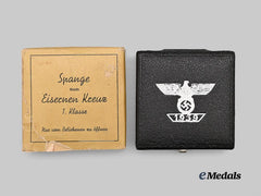 Germany, Wehrmacht. A Mint 1939 Clasp to the Iron Cross I Class, with Case, by Eugen Schmidhäussler