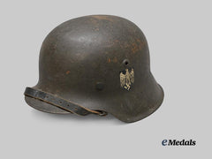 Germany, Heer. An M42 Stahlhelm, Single Decal Version, Owner-Attributed Example by Sächsische Emaillier-und Stanzwerke