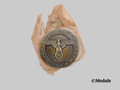 Germany, SS. A Mint 1939 Yule Festival Table Medal to Oberabschnitt Ost, by Deschler & Sohn