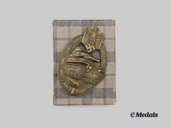 Germany, Wehrmacht. A Panzer Assault Badge, Bronze Grade with Case, AS Maker