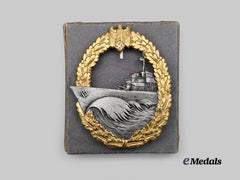 Germany, Kriegsmarine. A Mint Destroyer War Badge, with Case, by Gebrüder Wegerhoff