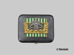 Saxony, Kingdom. A Mint Honour Badge for 25 Years of Fire Brigade Service, with Case, by G.A. Scharffenberg