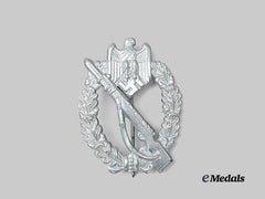 Germany, Wehrmacht. A Rare Infantry Assault Badge, Silver Grade, Hollow Steel Version by an Unknown Maker