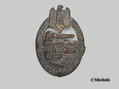 Germany, Wehrmacht. A Panzer Assault Badge, Silver Grade, Hollow Cupal Version by F.W. Assmann & Söhne