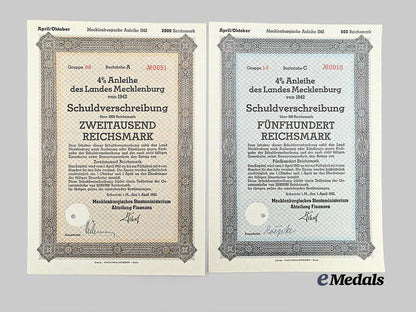 germany,_third_reich._a_lot_of_wartime_bonds_issued_by_the_state_of_mecklenburg_e_medals__g61623_15