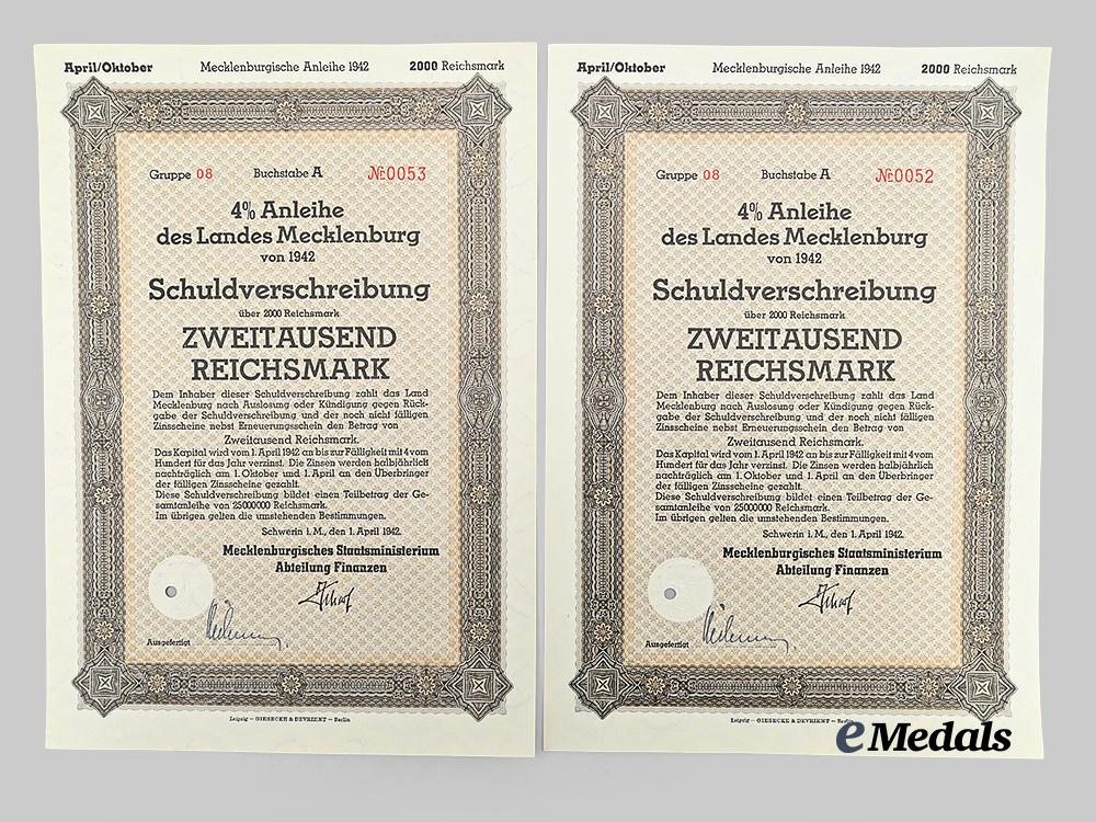 germany,_third_reich._a_lot_of_wartime_bonds_issued_by_the_state_of_mecklenburg_e_medals__g61623_17