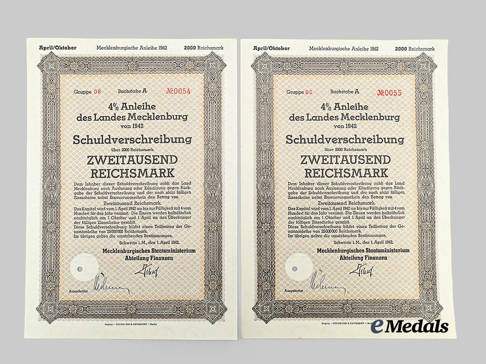 germany,_third_reich._a_lot_of_wartime_bonds_issued_by_the_state_of_mecklenburg_e_medals__g61623_19
