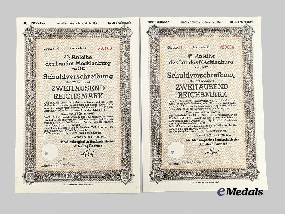 germany,_third_reich._a_lot_of_wartime_bonds_issued_by_the_state_of_mecklenburg_e_medals__g61623_21