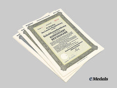 Germany, Third Reich. A Lot of Wartime Bonds Issued by the State of Mecklenburg