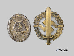 Germany, Third Reich. A Pair of Badges for Combat and Sports Service