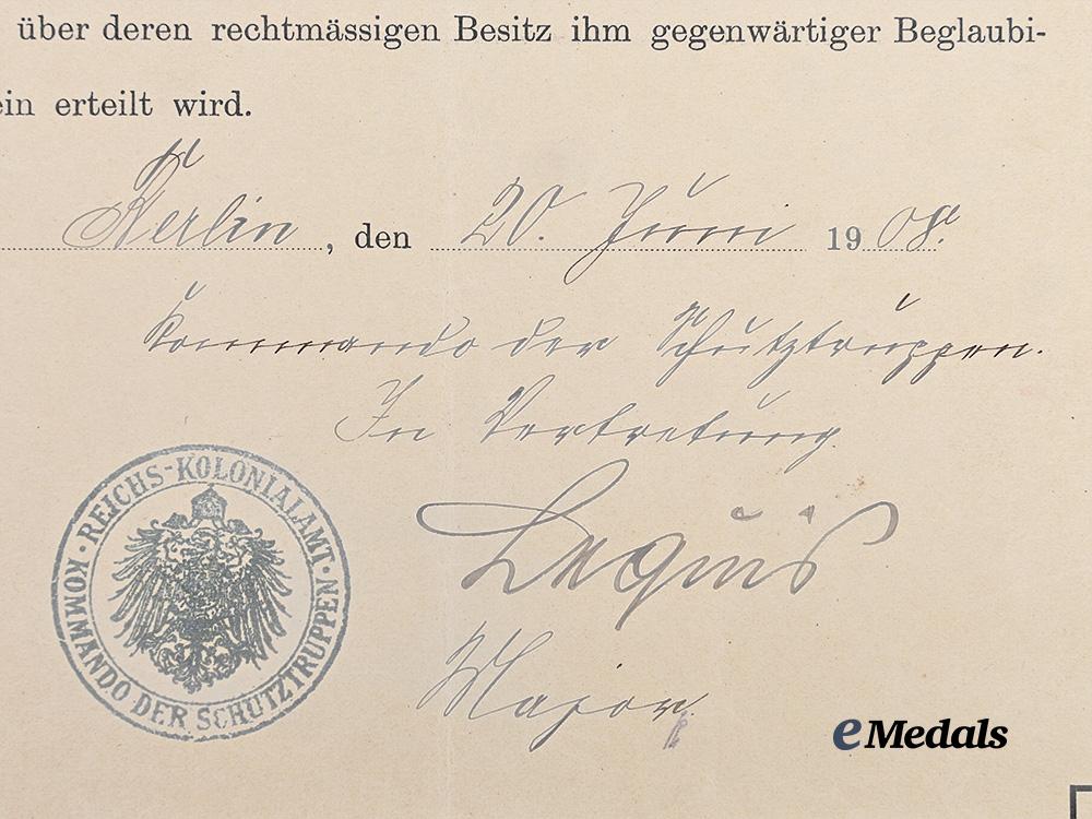 germany,_imperial._a_rare_schutztruppe_long_service_award_document_to_unteroffizier_carl_karl_gerhard_belz,_with_medal_e_medals__g61801_4