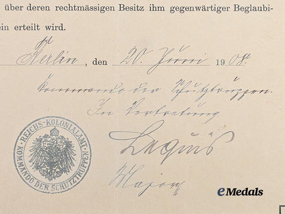 germany,_imperial._a_rare_schutztruppe_long_service_award_document_to_unteroffizier_carl_karl_gerhard_belz,_with_medal_e_medals__g61801_4