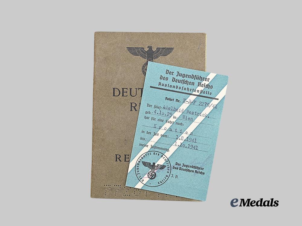 germany,_h_j._a_reisepass,_with_youth_foreign_travel_card,_for_a_croatian_excursion_to_adelheid_westrick_e_medals__g61833_2
