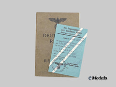 Germany, HJ. A Reisepass, with Youth Foreign Travel Card, for a Croatian Excursion to Adelheid Westrick