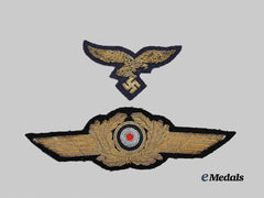Germany, Luftwaffe. A Rare Set of General’s Visor Cap Insignia