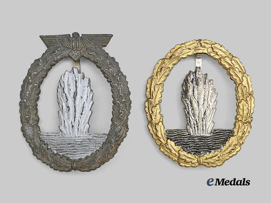 germany,_kriegsmarine._a_pair_of_minesweeper_war_badges,_wartime_and1957_versions_e_medals__g61853_2