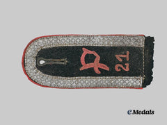 Germany, Heer. A Shoulder Strap for an Unteroffizier of Panzerjäger-Abteilung 21