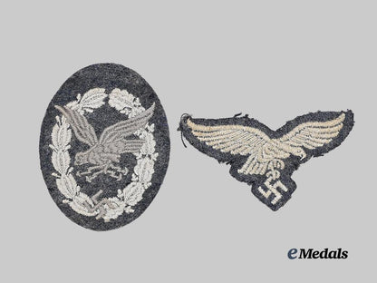 germany,_luftwaffe._a_pair_of_cloth_badges_e_medals__g61870_2