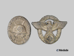 Germany, Third Reich. A Pair of Badges for Wehrmacht and Police Service