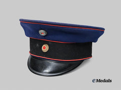 Germany, Imperial. A Dark Blue Visor Cap for Artillery, Engineer, and Railway Troops