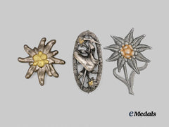 Germany, Third Reich. A Mixed Lot of Edelweiss Insignia for Heer and SA Personnel