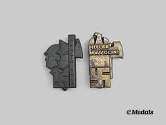 Germany, Third Reich. A Pair of Pact of Steel Commemorative Badges