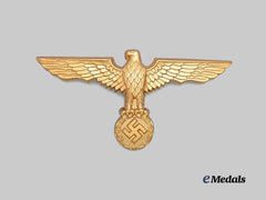 Germany, Kriegsmarine. A Mint First Pattern Officer’s Pith Helmet Eagle Insignia, by Gustav Brehmer