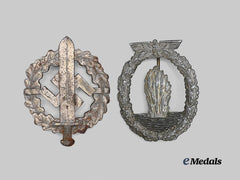 Germany, Third Reich. A Pair of Badges for Military and Sports Merit