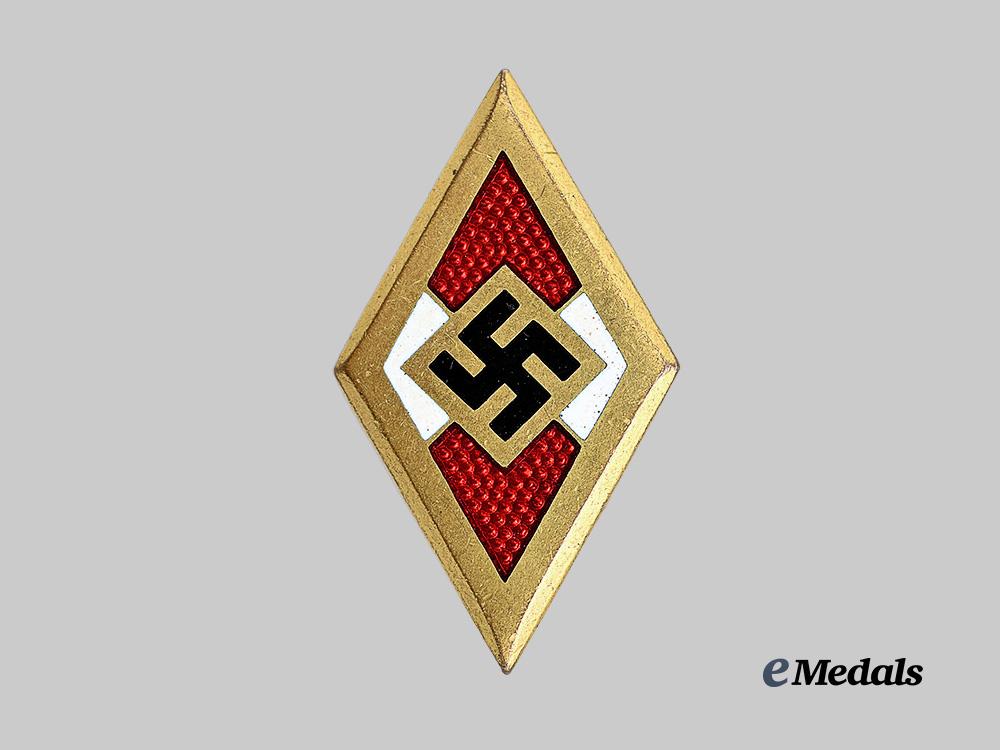 germany,_h_j._a_rare_golden_honour_badge,_by_paulmann&_crone_e_medals__g62261_2