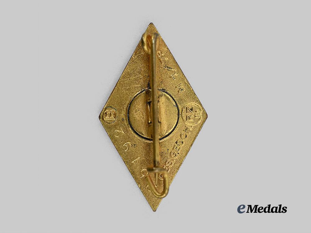 germany,_h_j._a_rare_golden_honour_badge,_by_paulmann&_crone_e_medals__g62261_3