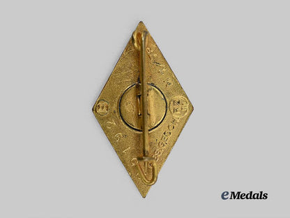 germany,_h_j._a_rare_golden_honour_badge,_by_paulmann&_crone_e_medals__g62261_3