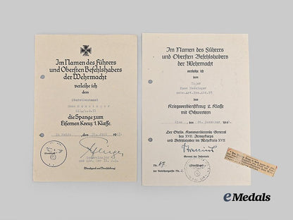 germany,_heer._a_pair_of_award_documents_to_oberst_hans_messinger,_german_cross_in_gold_recipient_e_medals__g62338_2