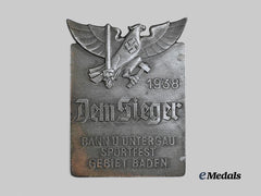 Germany, HJ. A 1937 Baden District Sports Festival Victor’s Plaque, by B.H. Mayer