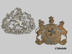 Germany, Imperial. A Pair of Helmet Plates, Hesse and Württemberg Issue
