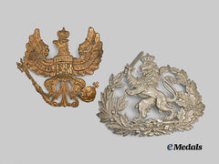 Germany, Imperial. A Pair of Helmet Plates, Hesse and Prussia Issue