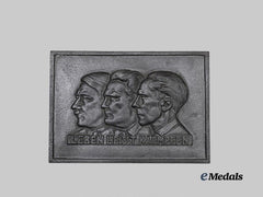 Germany, Third Reich. A Patriotic Plaque in Iron