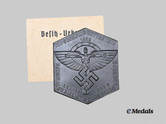 Germany, NSFK. A 1939 Group 2 and 3 Glider Competition Victor’s Plaque, with Award Document, to Obermeister Meyerhoff