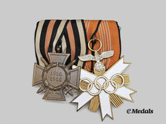 Germany, Third Reich. A Medal Bar for Meritorious Olympic Service to a First World War Veteran