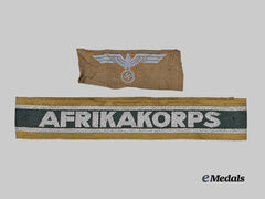 Germany, Wehrmacht. An Afrikakorps Cuff Title, with Cap Eagle