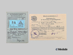Germany, Third Reich. A Pair of Youth Leisure Documents
