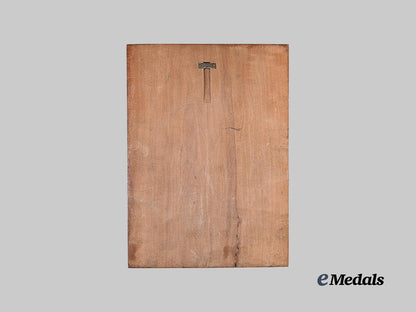 germany,_third_reich._a_fine_hand-_carved_wooden_relief_of_a_h_e_medals__g63311_4
