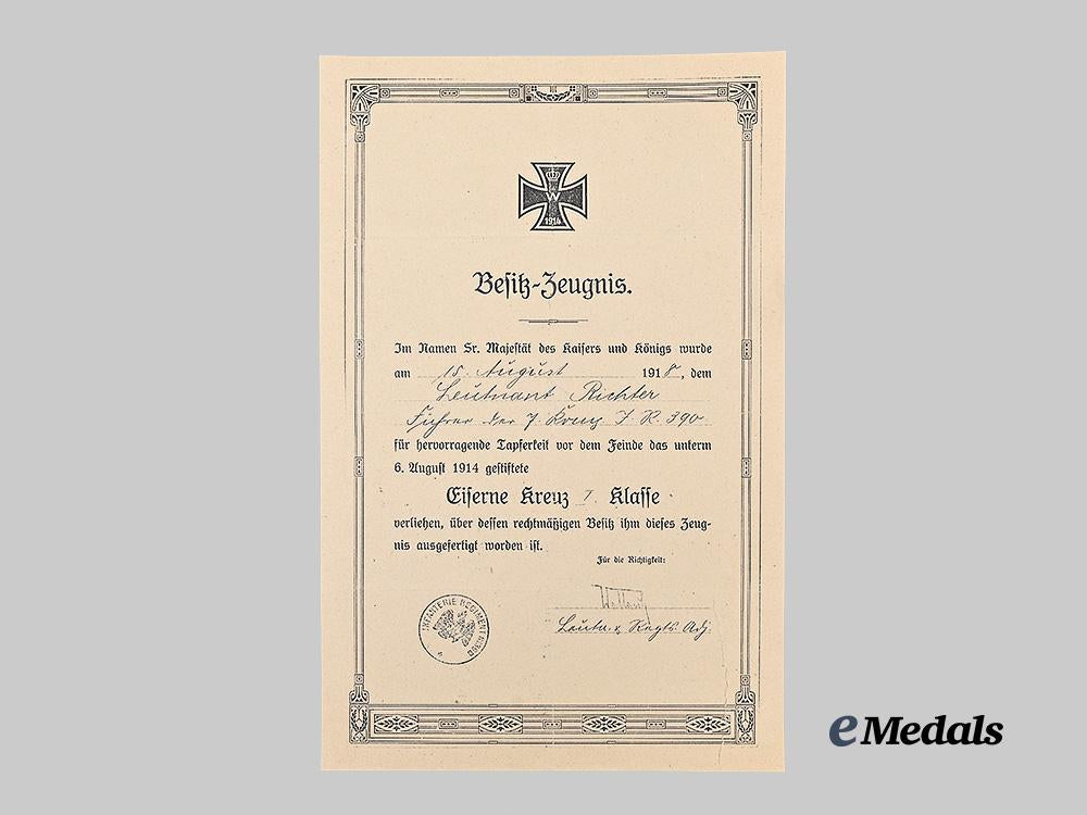 germany,_imperial._a1914_iron_cross_i_class,_with_award_document,_to_leutnant_richter_e_medals__g63319_3