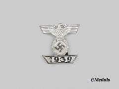 Germany, Wehrmacht. A 1939 Clasp to the Iron Cross II Class, Two-Prong Miniature Version, by Wilhelm Deumer