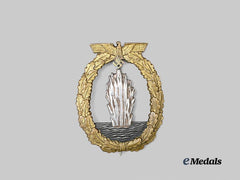 Germany, Kriegsmarine. A Minesweeper War Badge, Refurbished Example, by Schwerin